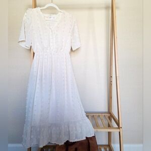 Elegant Cream Midi Dress